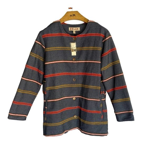 NWT Anthropologie + Dolan Left Coast Picadilly Striped Coat M - Picture 2 of 7